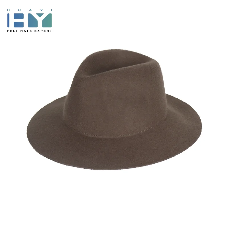 HUAYI  HATS  Hot Sale Hand Made 100%  Australian Wool Crushable Fedora Hat For Women