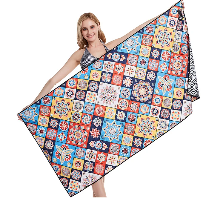 Hot Selling Quick Dry Microfiber Sublimation Beach Towel with Personalized Print Palm Pattern