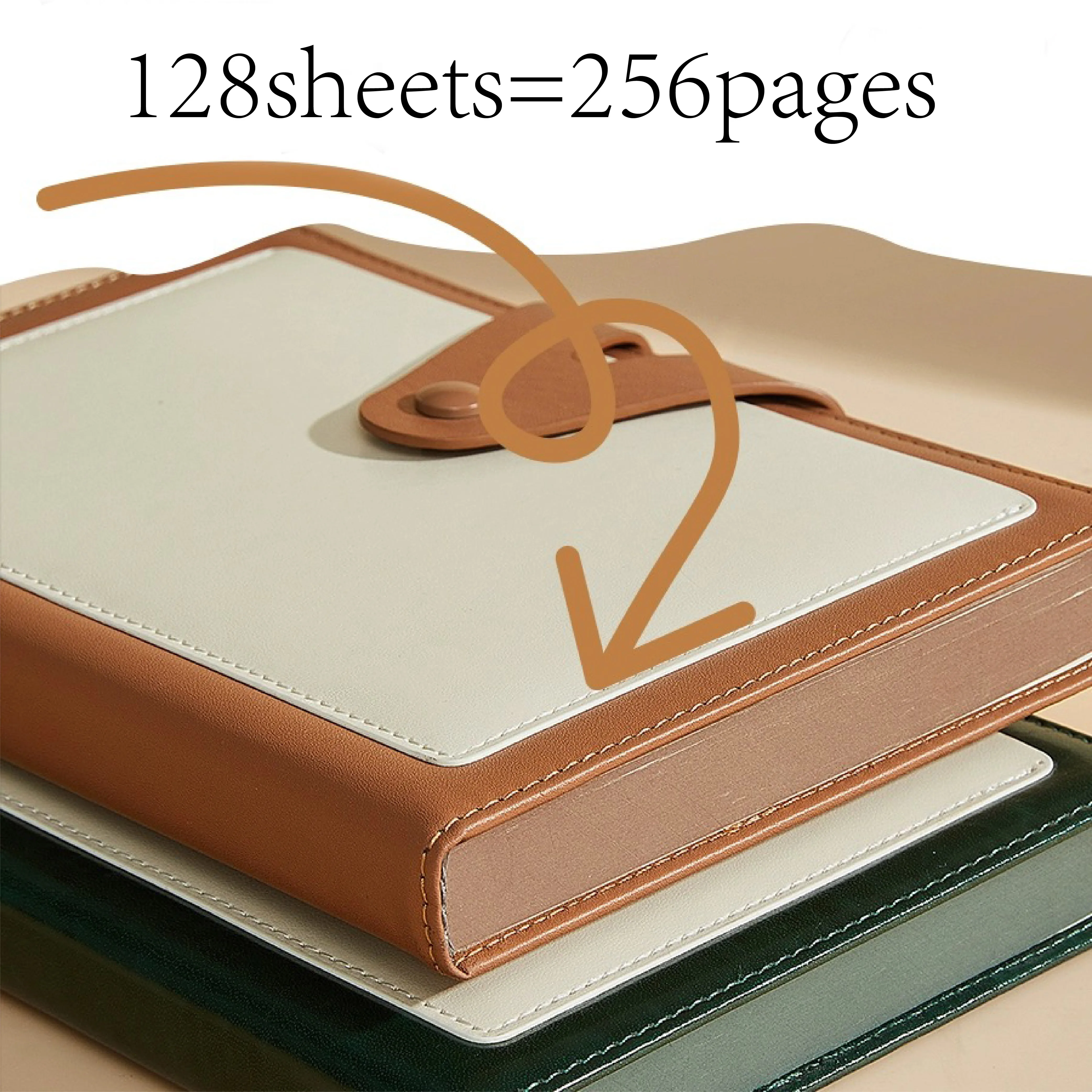 High quality A5 thick notebook custom logo business hardcover with pocket buckle travel diary planner edges printed note book