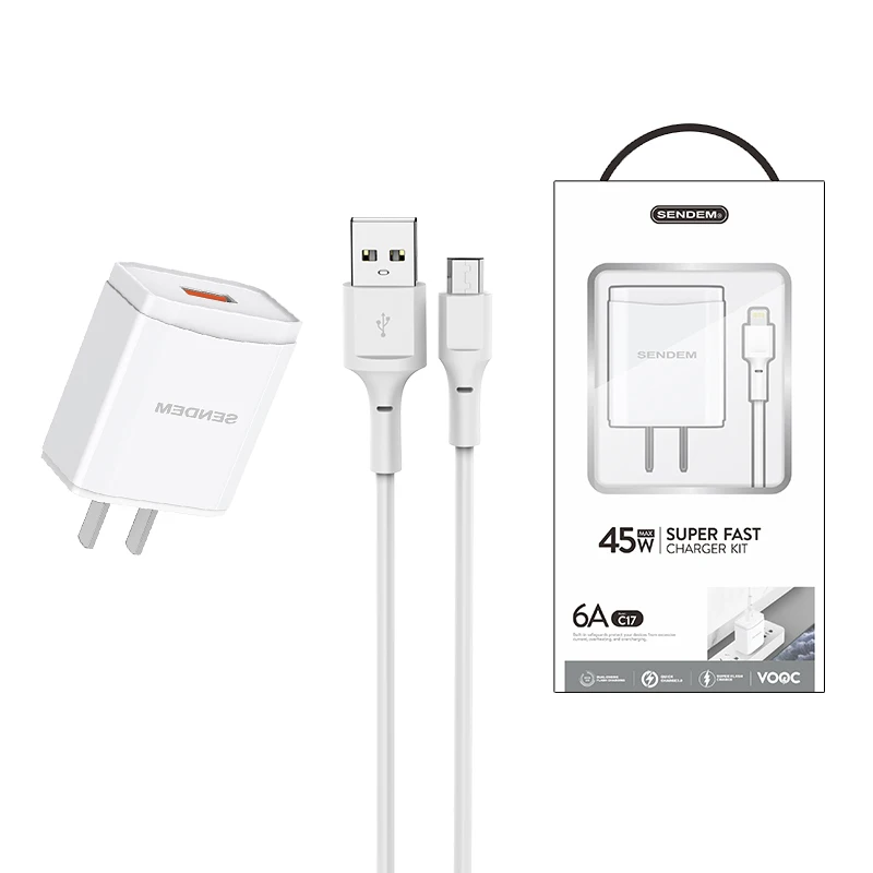 DC4.5V-5A/9V-2.5A/12V-2A AC100-240V  50/60Hz 0.6A Micro Usb Travel Charger With Single Port Usb Wall Charger For Smart Phone