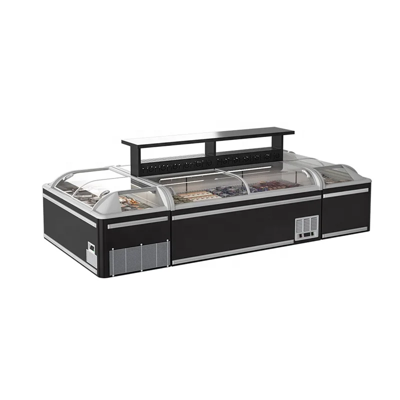 500L Horizontal Frozen Food Meat Freezer refrigeration equipment High Capacity chest combine deep Combined Island Cooler freezer