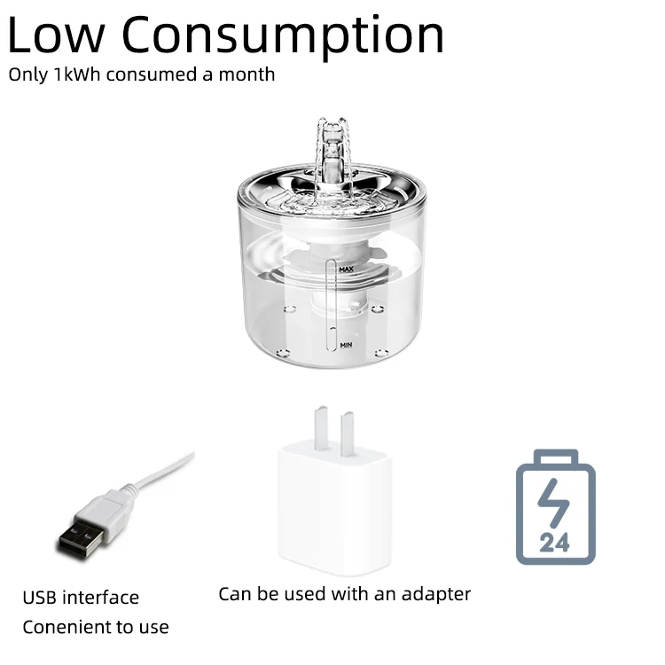 2022 Wholesale 2.6L Automatic Pet Drinking Fountain Stainless Steel Cat Water Fountain