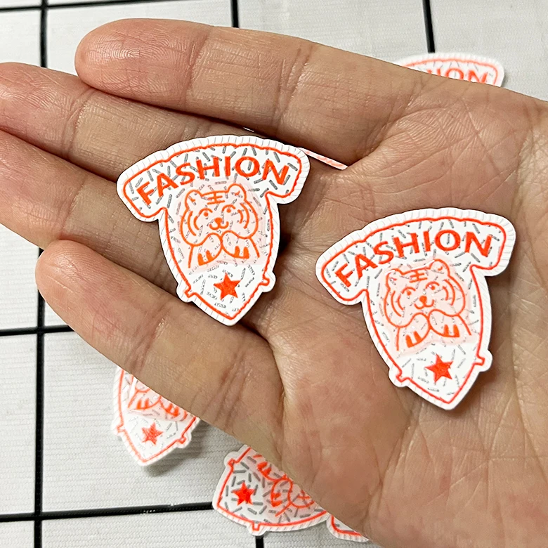 Wholesale high quality valentines 3d silicone iron on thermal logo heat transfer stickers vinyl designs for t shirts clothes