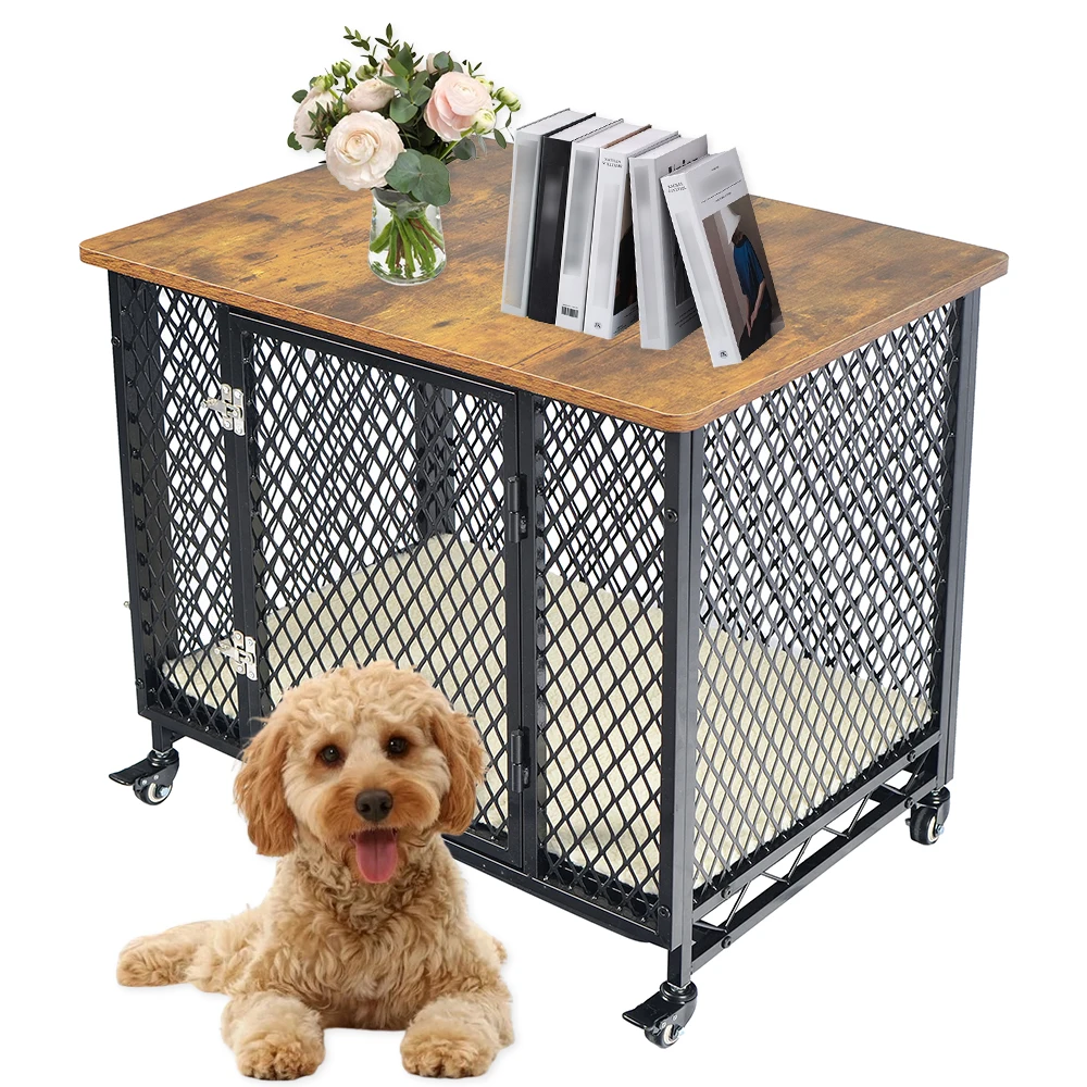 Внутренние клетки для домашних животных ящики собак мебель колеса открытый деревянный дом питомник