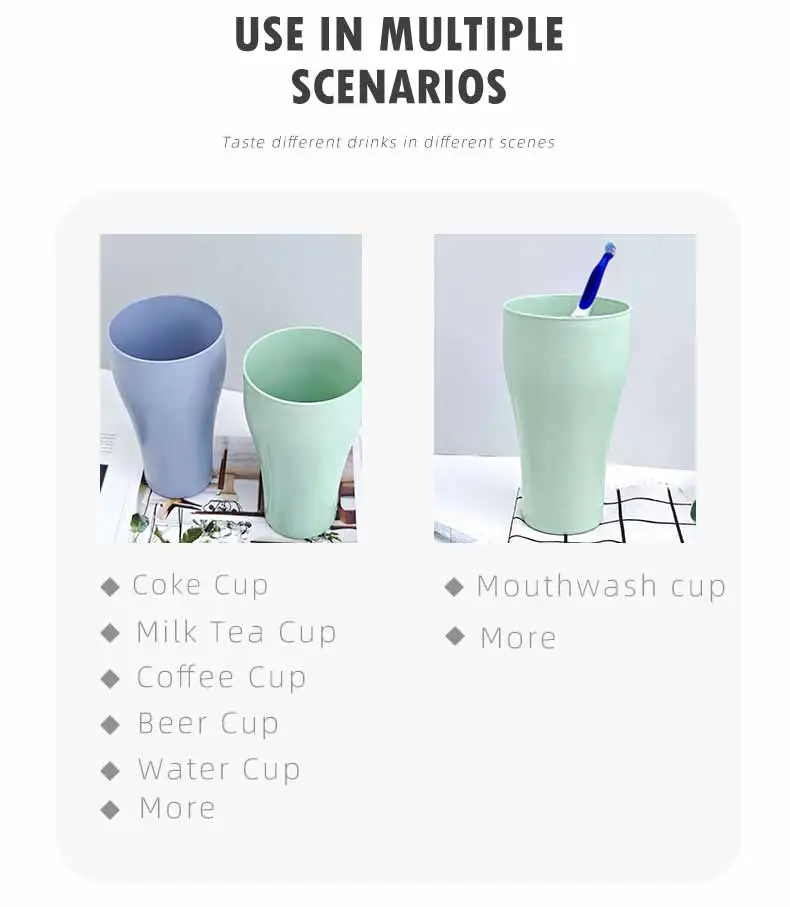 20OZ/600ML water & beer mug reusable water cup and elegant cola mugs wheatstraw travel mugs custom & personalized beverage cup