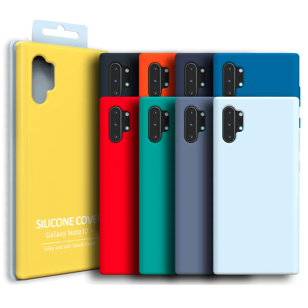 High Quality Microfibre Soft Touch Liquid Silicone Cover With Logo Mobile Phone Case For Samsung Galaxy S10 Plus note 10 plus