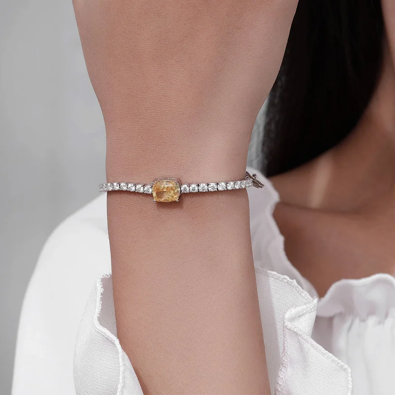 Factory Wholesale 925 Silver Jewelry Custom or Gra VVS1 Moissanite Diamond Tennis Chain Bracelet 3mm 4mm 5mm 6mm 8mm
