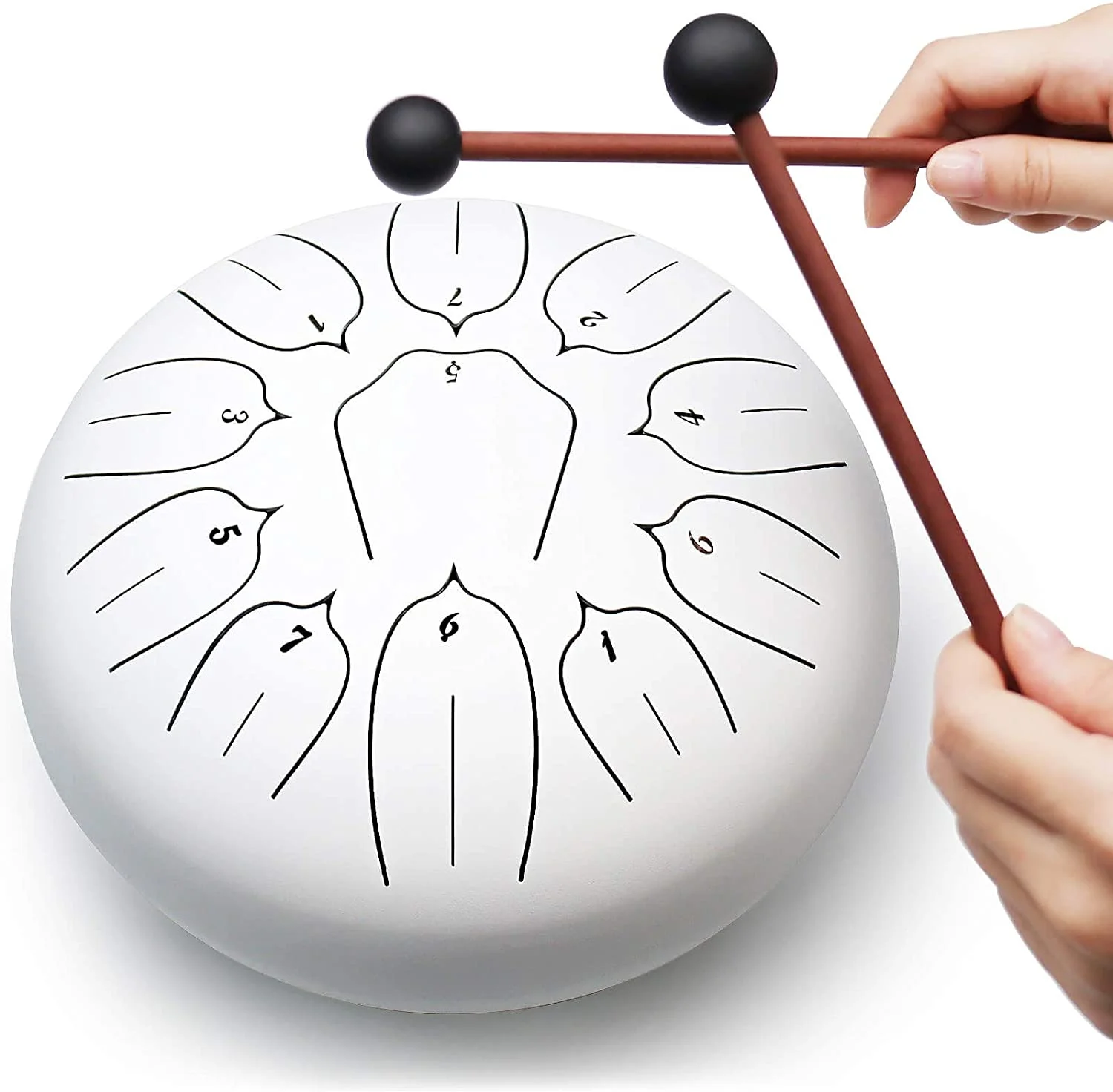 Steel Tongue Drum 10 Inch 11 Notes Kit Tank Drums Percussion Instrument with Drum Mallets for Beginner Adult Kids Iron material