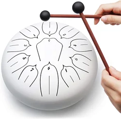 Steel Tongue Drum 10 Inch 11 Notes Kit Tank Drums Percussion Instrument with Drum Mallets for Beginner Adult Kids Iron material