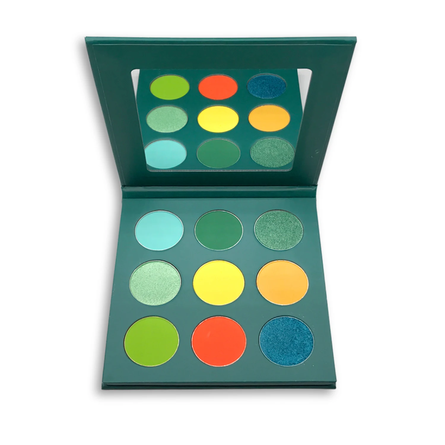 9-Color Green Eyeshadow Palette With Customized Logo For Easy Makeup