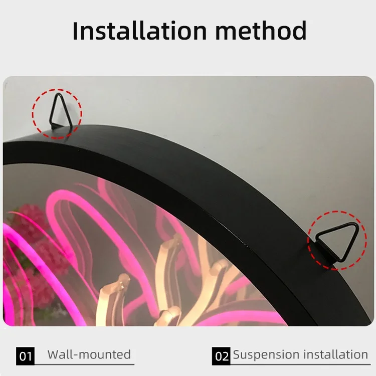 High Quality Modern Style Sexy Mouth Lips Led Neon Light Rectangular Home Indoor Table Neon 3d Infinity Mirror