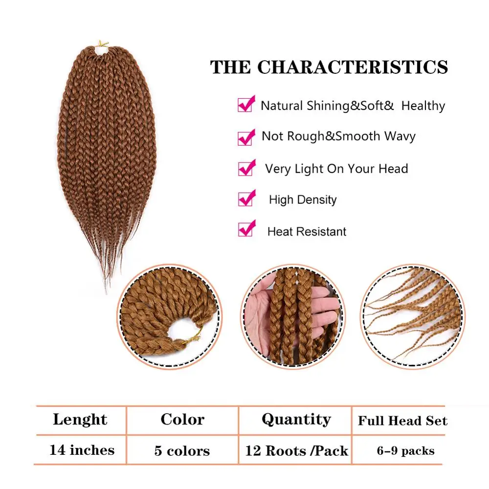 Xin si 14 inch  synthetic crochet extension crochet box braid hair crochet senegalese twists  box braids