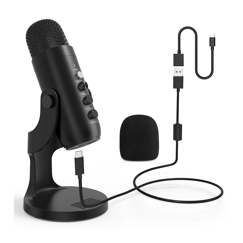 
2021 OEM Factory Condenser hot sale Professional Microphone USB Studio Recording Echo Foldable F500 condenser microphone 