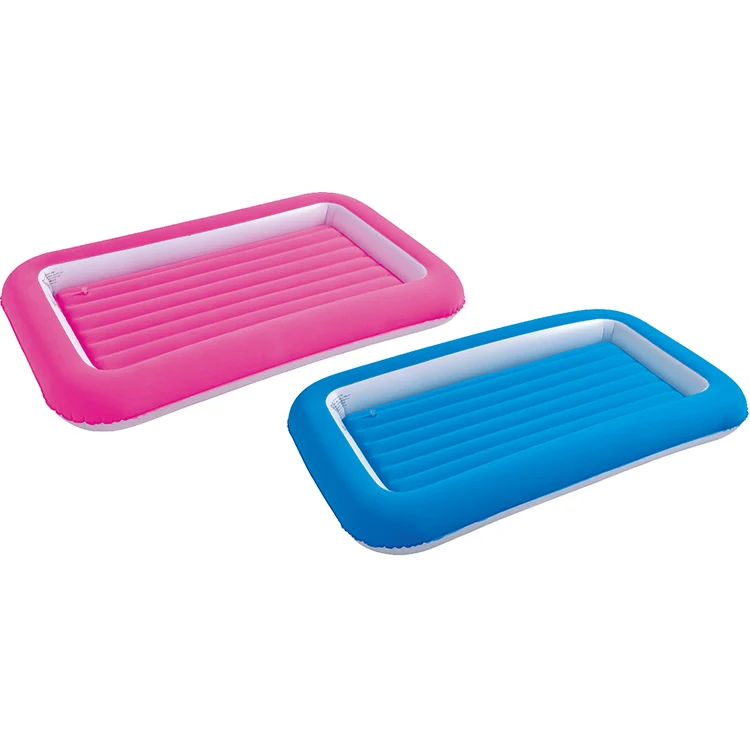 Two Color Children Camping Bed Pink Inflatable Kids Air Bed Mattress