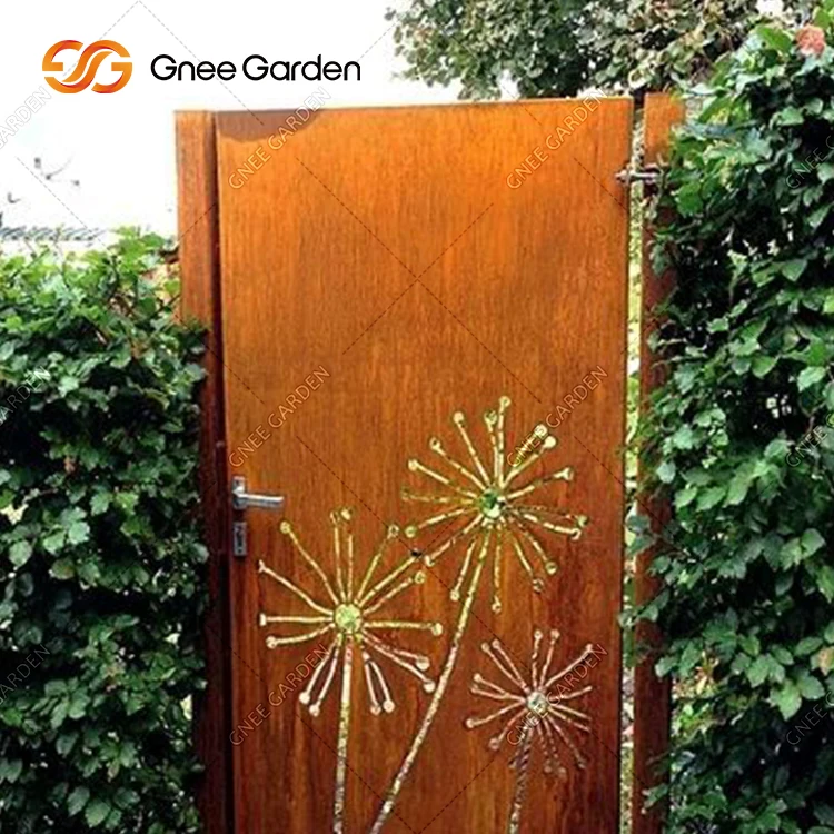 Garden Fencing Trellis Gates Courtyard Door Corten Steel Laser Cut Gates