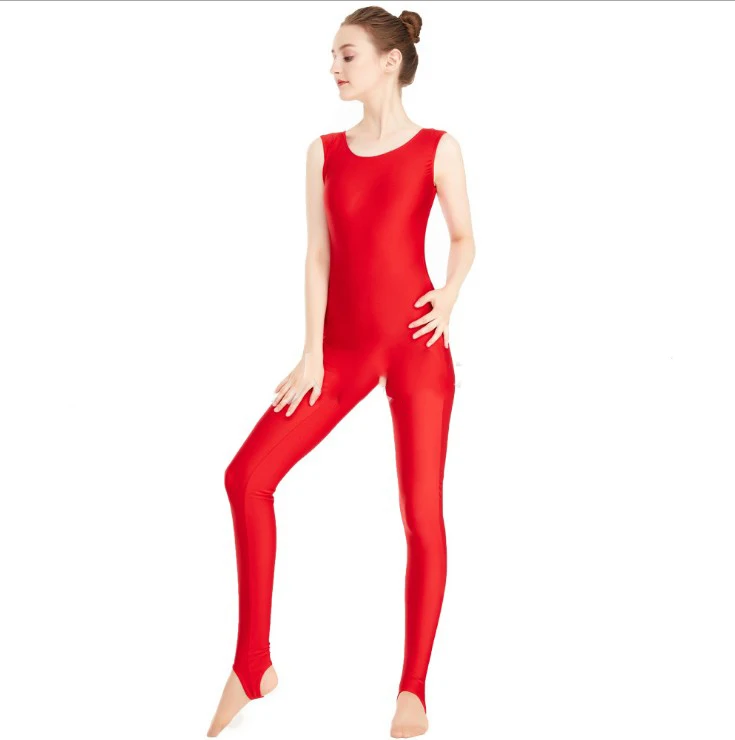DUA0026 Speerise Womens Sleeveless Catsuit Ladies Tank Stirrup Unitard Adult Spandex Nylon Ballet Unitard Bodysuit Costume