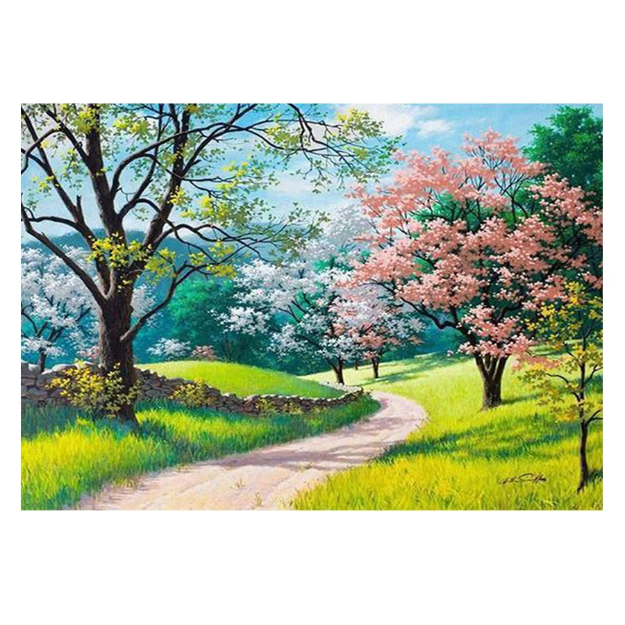 
Manufacturers selling hand-painted 40*50CM Forest Path DIY oil painting by numbers 