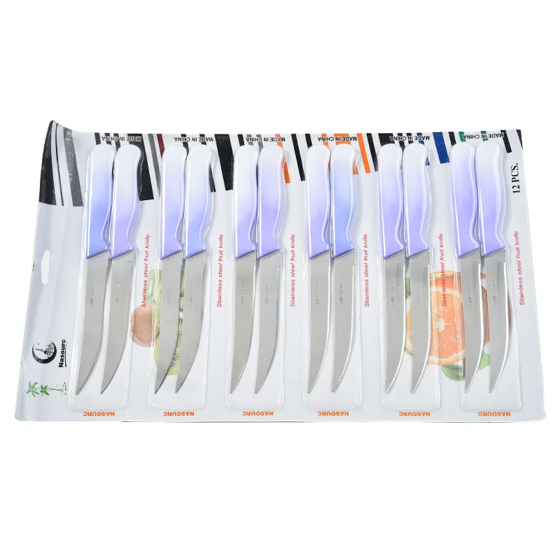 Plastic Handle Stainless Steel Household Kitchen Fruit Boning Knife Kitchen Knife Bread Knife 3pcs Set
