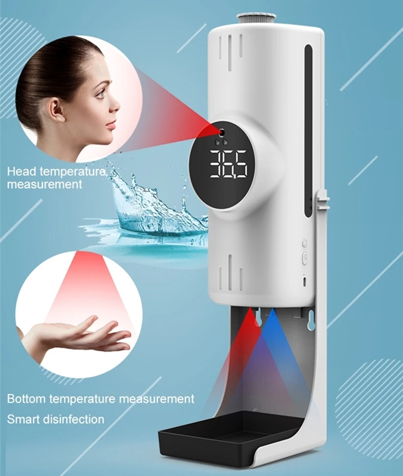 NEW K9 Pro Dual Ir temperature Alarm Automatic Drip Spray Foam Alcohol Hand Sanitizer K9x Pro Soap Dispenser