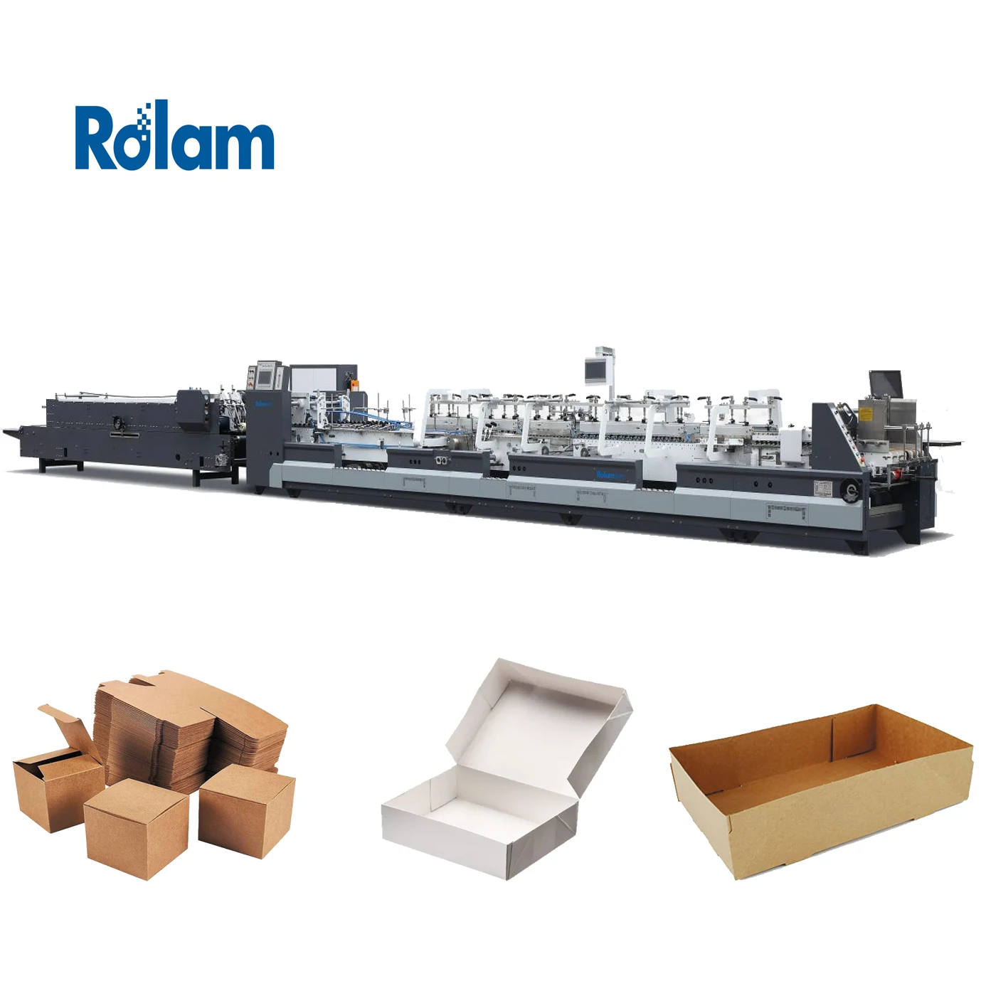 Rolam GS Series Auto Crash Lock Bottom Fries Shrimp Package Folder Gluer  Machine