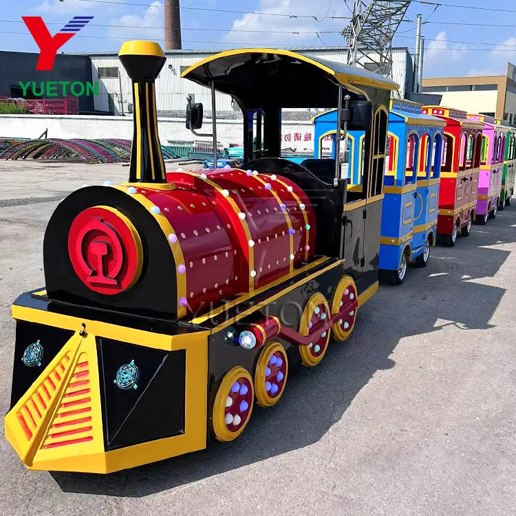 Kids Amusement Train Ride Outdoor Kiddie 24 Person Toy Mini Electric Motor Battery Trackless Train In The Mall For Children Game