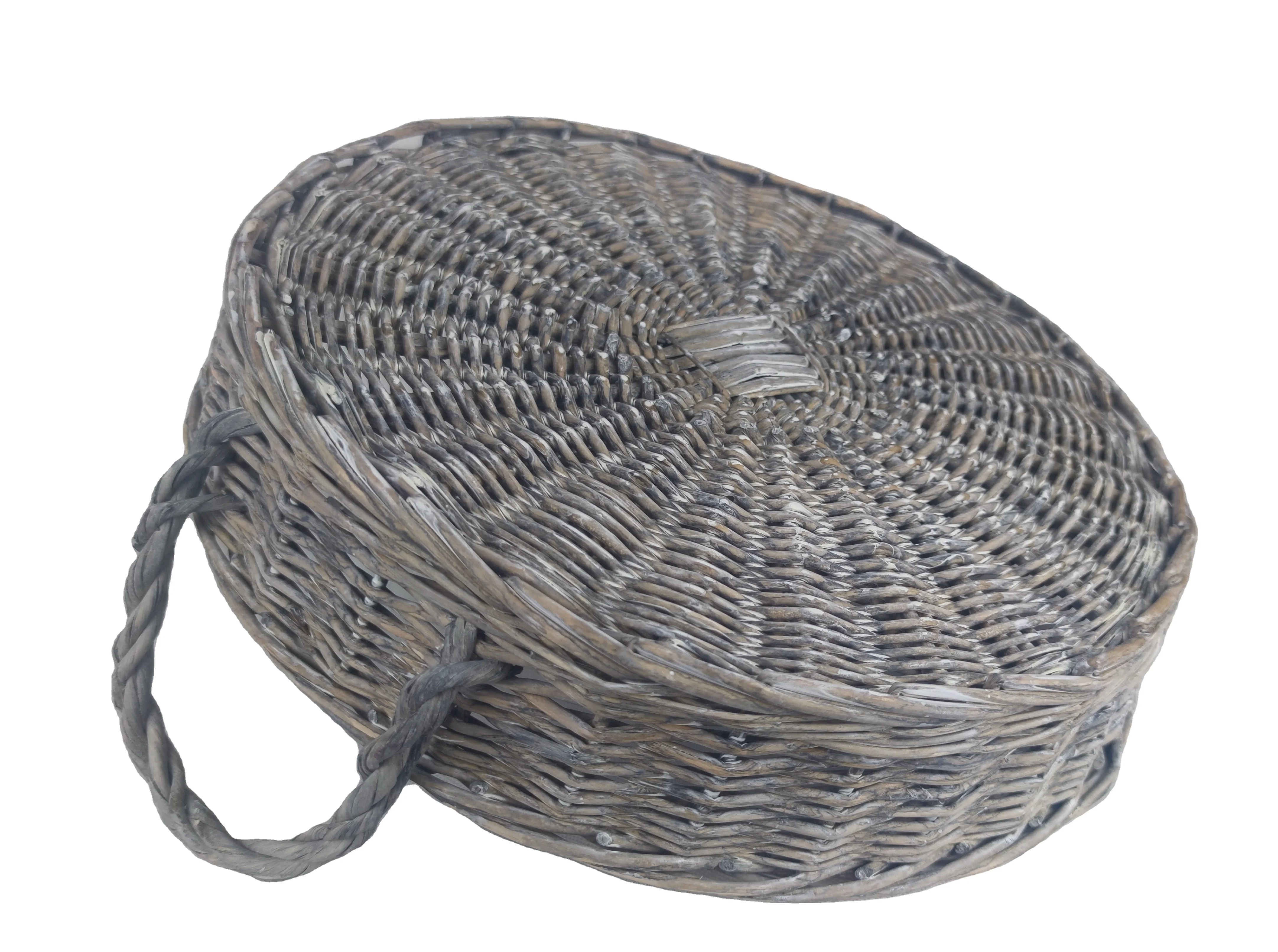 Handmade Wicker Rattan Fruit Basket Round Food Baking Bread Tray display snack basket fruit plate