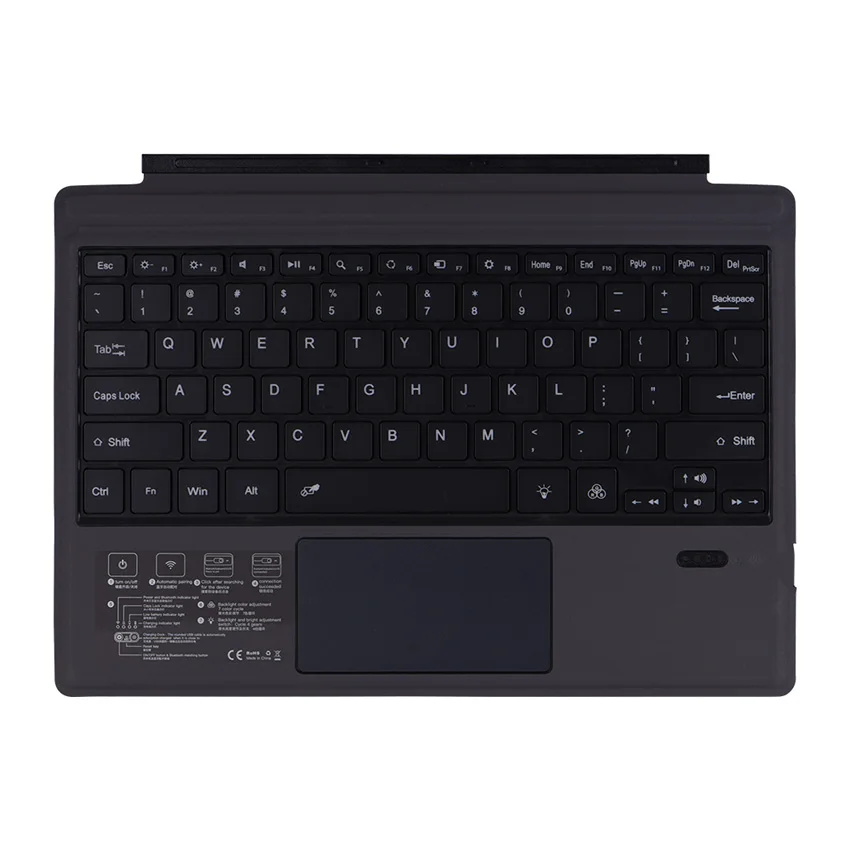 Factory Wholesale Smart Magnetic 7 Colors Backlight BT Wireless Keyboard Cover for Surface Pro 3 4 5 6 7 with Touchpad Mouse