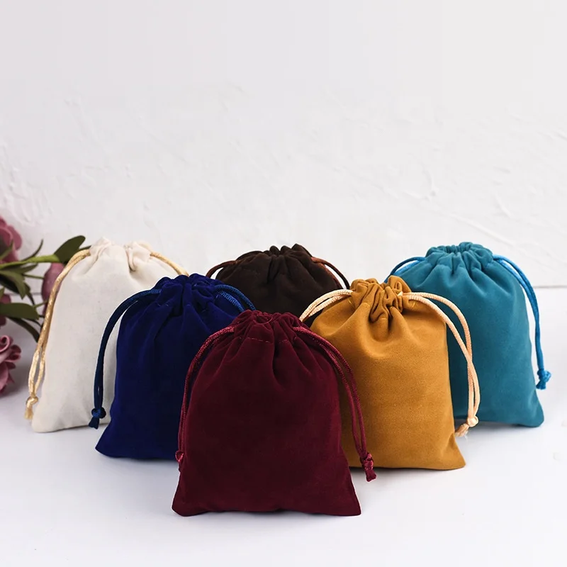 Becan  Custom Logo Microfiber Cotton Drawstring Bag Envelop Packaging Velvet Jewelry Pouches
