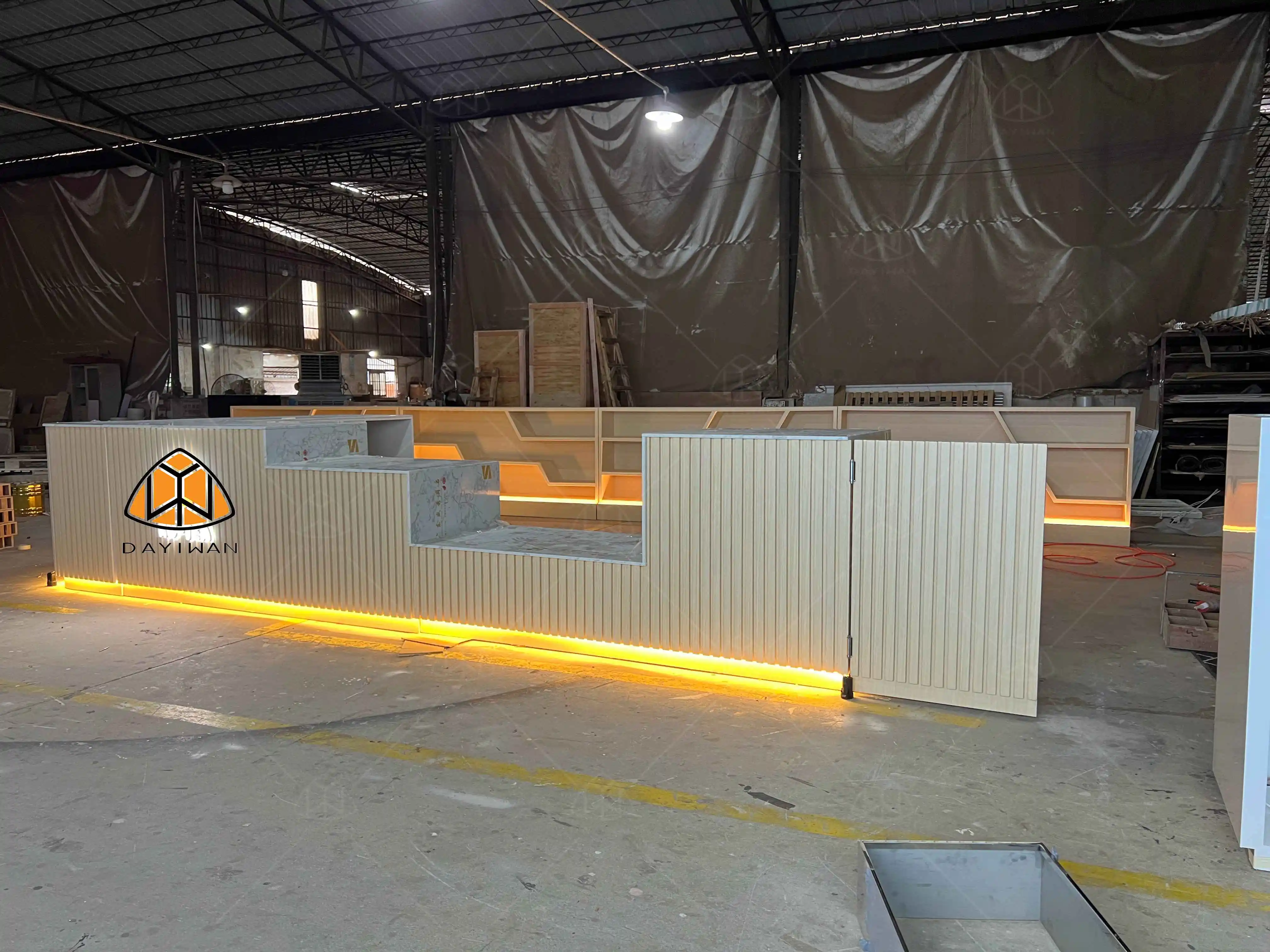 Retro Coffee Shop Counter Design Commercial Cafe Counter Modern Hotel Coffee Furniture Bar Counter For Sale