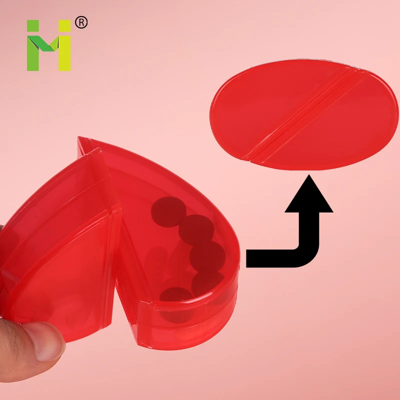 Hot Selling Heart-Shaped Smart Pill Box Portable Oval Tablet Container Innovative Pill Storage Case