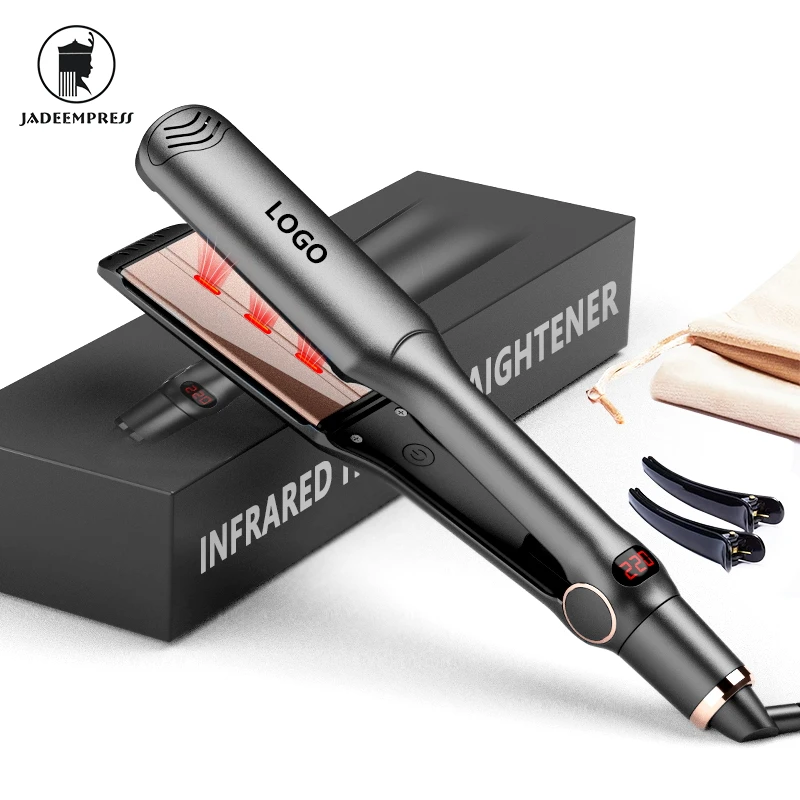 New Infrared Hair Straightener Professional Salon Flat Iron Hair Straightener LCD Display Nano Titanium Hair Straightener