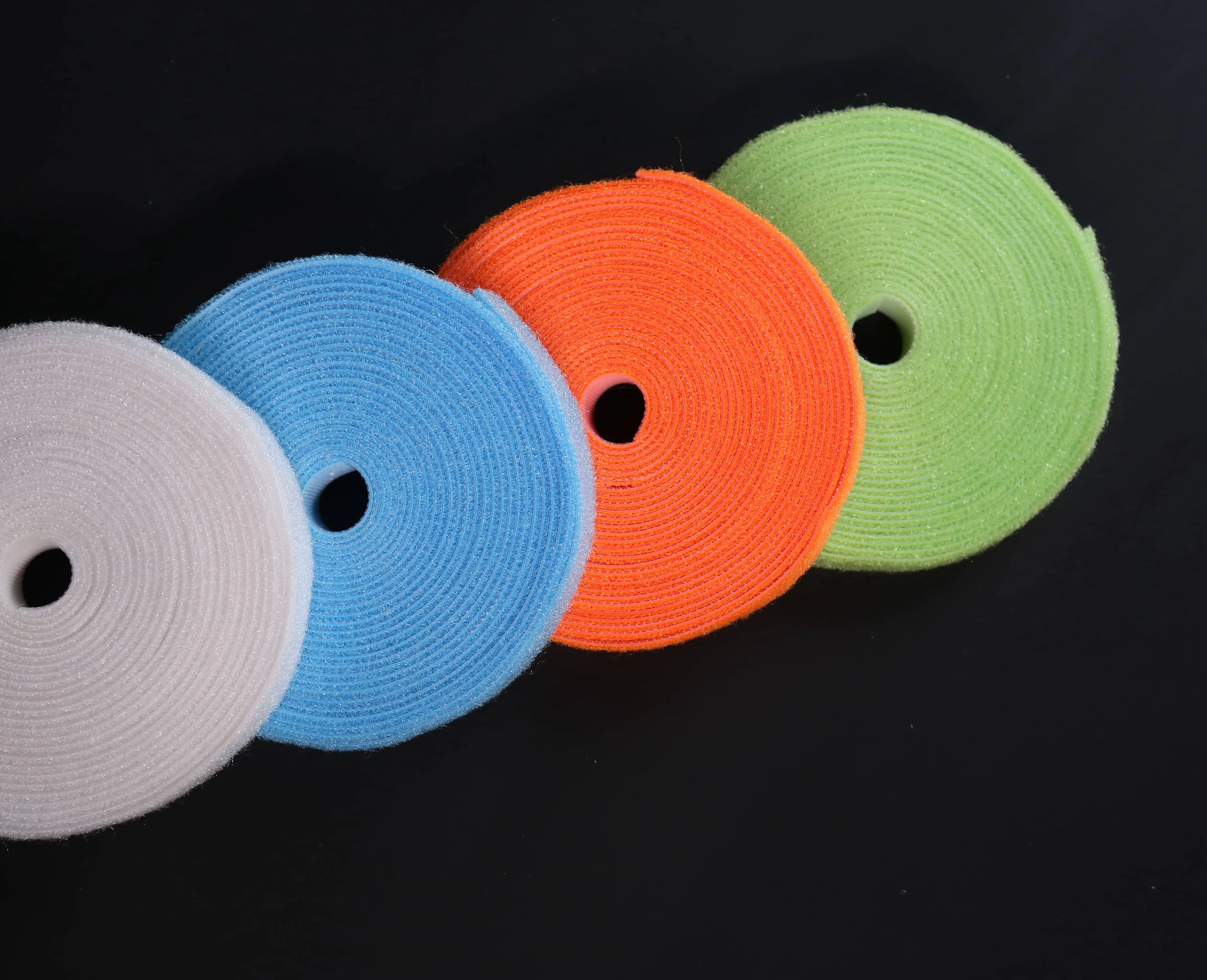 China Manufacturer Factory Price Colorful Polyester fastener hook and loop strap tape back to back Eco-friendly Plastic buckle
