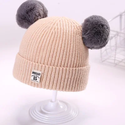 Autumn Kids Winter Hats And Caps New Designer Wool Children Baby Beanie Hats Knitted Caps