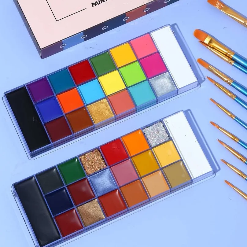 Private Label OEM Safety Paint Painted Halloween Makeup Pan Body Face Art Painted Makeup