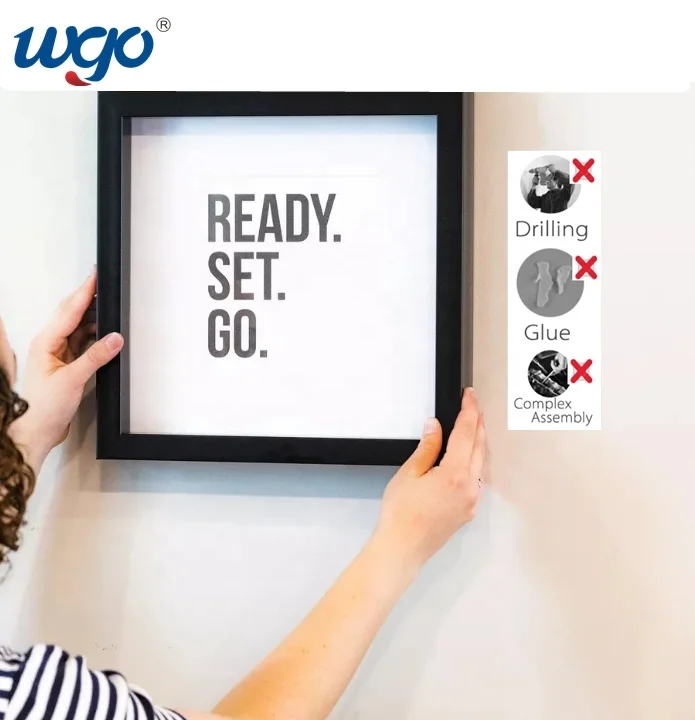 8pcs per set WGO Reusable Picture Hanging Strips Damage Free Repositionable NO Residue Self Adhesive Photo Frame Mounting Tapes