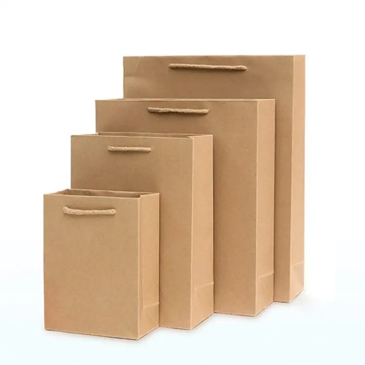 
customized brown kraft paper handbag packaging bag printing 