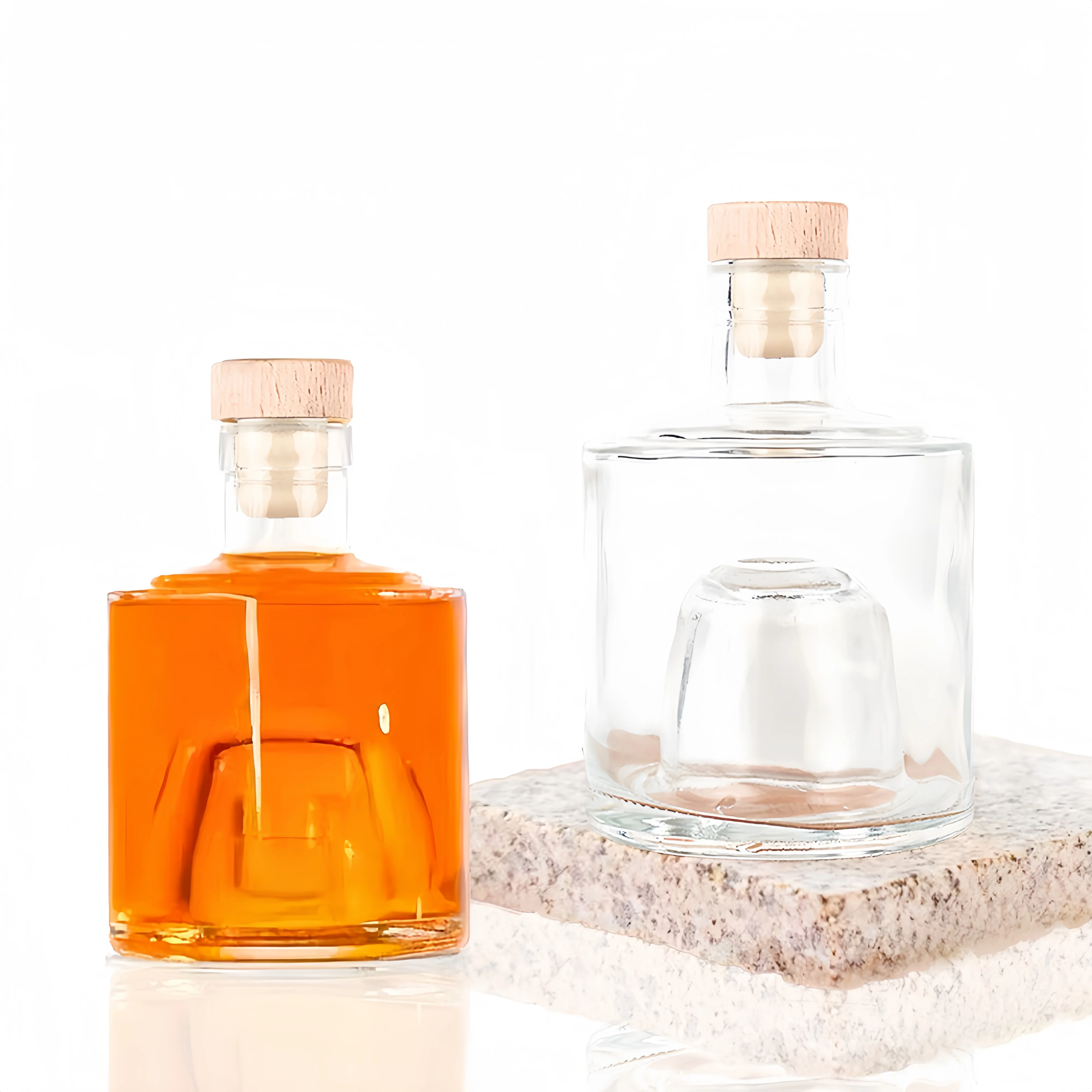 250ml Wholesale Glass Liquor Bottle Whisky Spirit Glass Bottle for Liquor Whiskey Rum