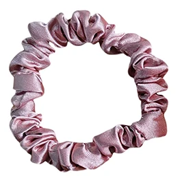 Neutral Color Skinny Satin Hair Scrunchies Elastic Hair Bands Ties Imitated Silk Scrunchies For Women With Thin Hair