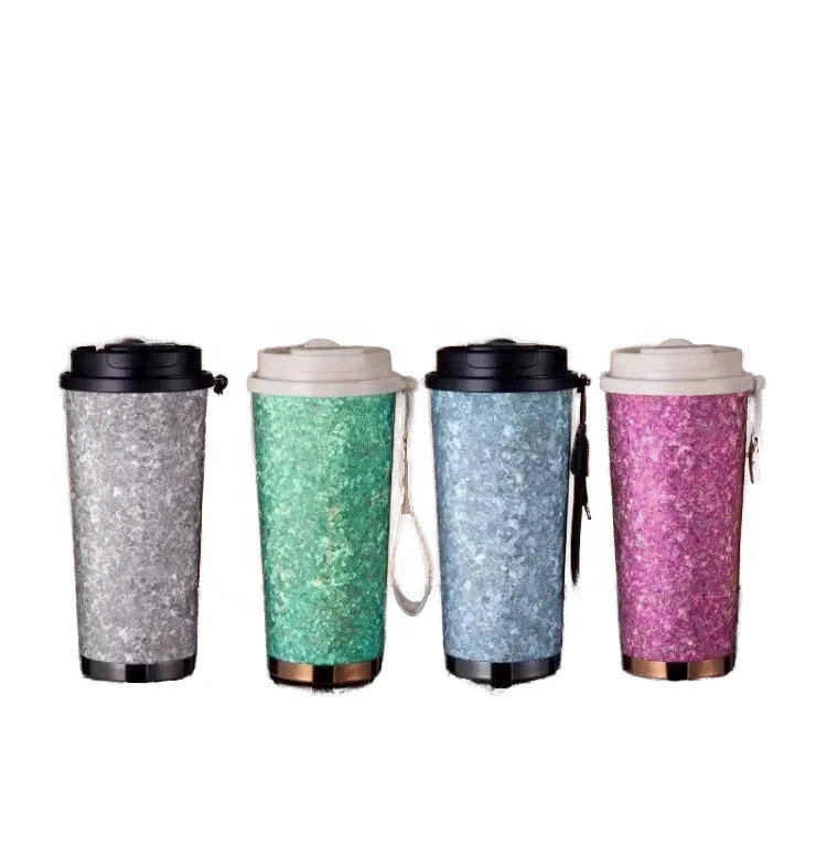 IMOGY 500ml Insulated Water Cup Double-Layered Pure Titanium Vacuum Bottle Easy Carry with Handle No Leakage when Inverted