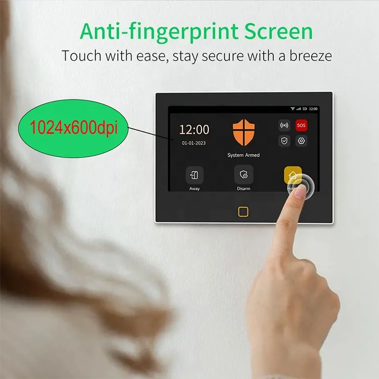 Wireless Tuya Smart WiFi And 4G Home Security Alarm System Kits With 7 Inch Full-color Touch Screen Display And 5000mAh Battery
