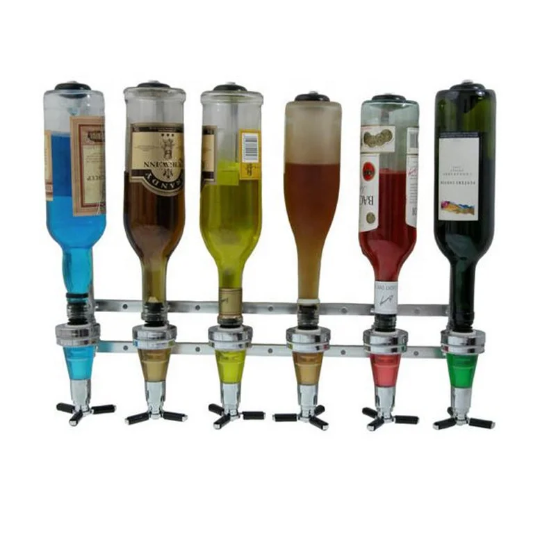 2/3/4/6 Head Wall Mounted Bottle Wine Liquor Pump Drink Dispenser Bar Butler 2022 Shot Alcohol Whiskey Bracket