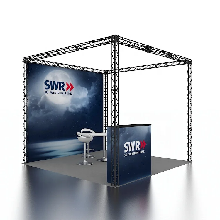 10x10 Hot Sale Lightweight Portable Modular Polyester Fabric Backdrop Expo Fair Aluminum Truss Stand Promotion Trade Show Booth