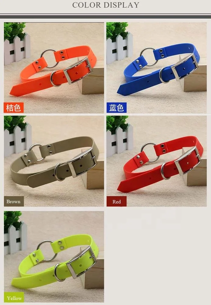 Пластиковый собачий ошейник NiBao резиновый из ПВХ с металлической пряжкой и уплотнительным кольцом легко