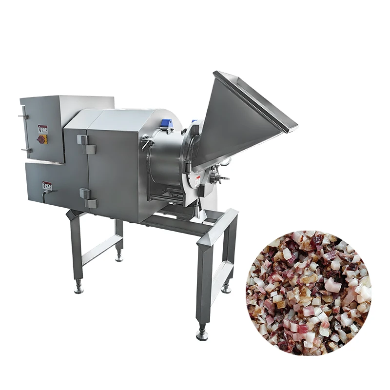 JY-350 One time molding frozen meat diced machine large-scale 3D frozen chicken breast meat cutting equipment