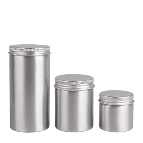 5ml 10ml 20ml 30ml 50ml 60ml 80ml 100ml 150ml 200ml round aluminum cosmetic tin container metal aluminum jar with lids