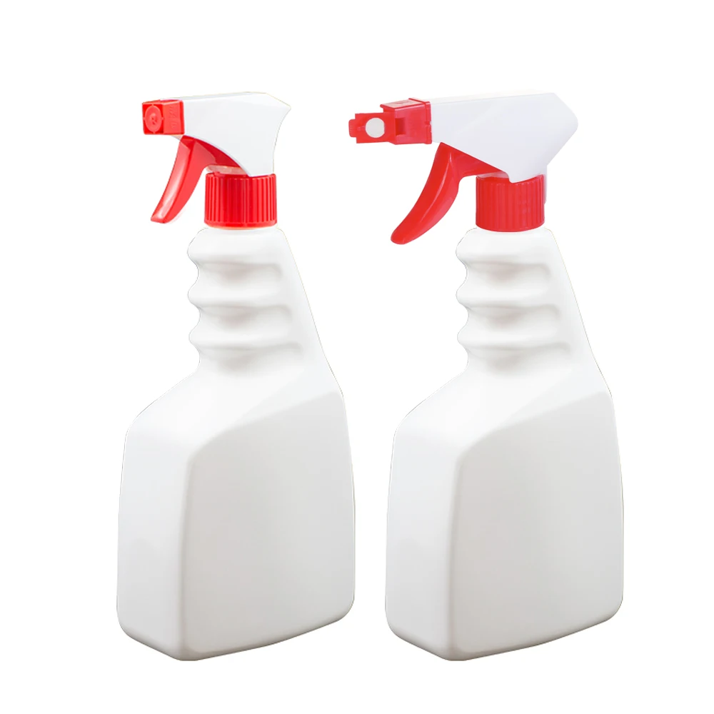 Wholesale OEM printing Logo 500ml 750ml 1000ml HDPE PE White Black Plastic Square Bottle With Trigger