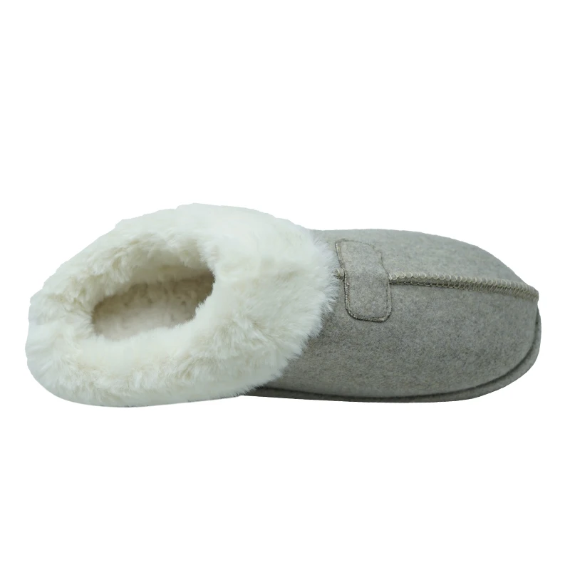 Wholesale custom lekhaki color felt cloth house slippers soft slippers winter warm home slippers for women