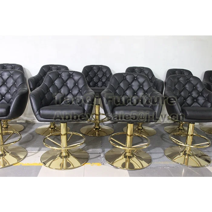 Customized Casino Chair Bar stool Roulette Gaming Slot Chair Machine High Bar Table Poker Metal Golden Bar Counter Furniture