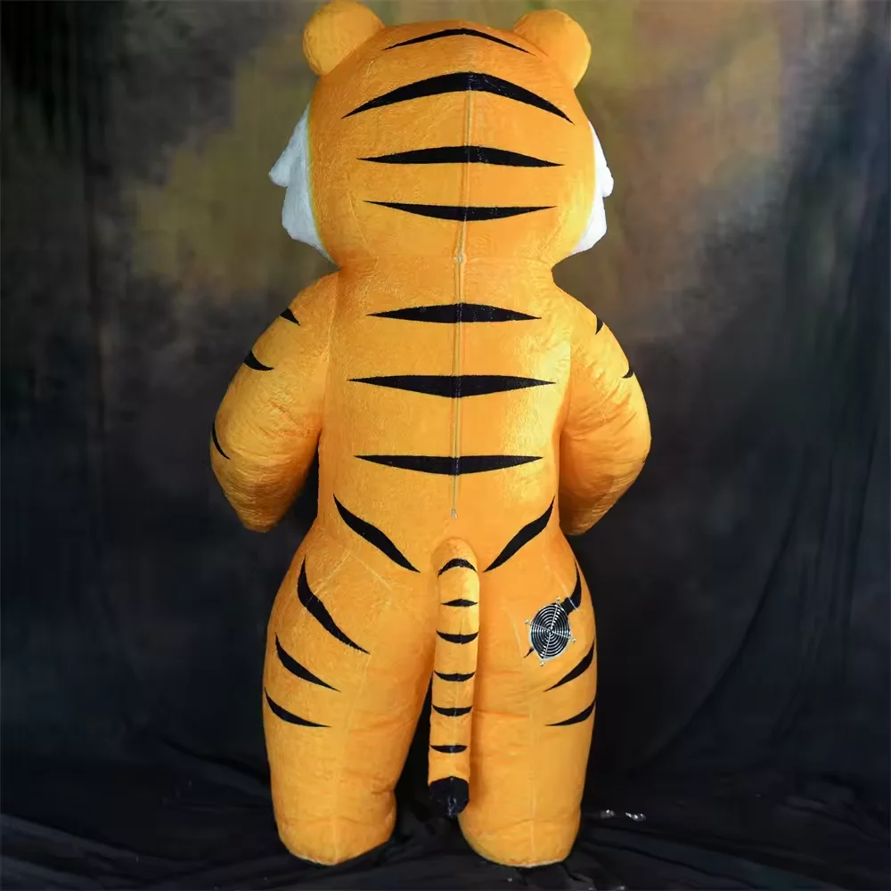 Custom Plush Character Animal Long Fur Tiger Paw Dog Cosplay Party Inflatable Mascot Costume Cartoon Cosplay Suit For Adult