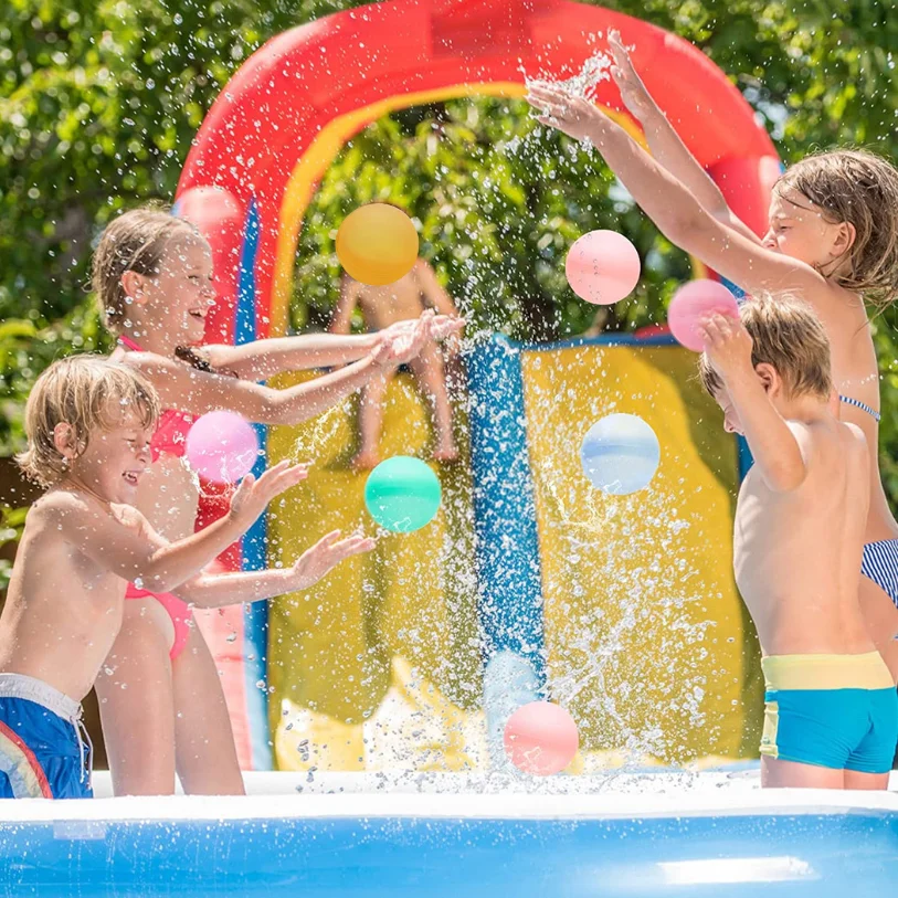 Summer Pool Water Balloons Bomb Splash Silicone Refillable Water Ball For Kids Quick Fill Reusable Water Balloon